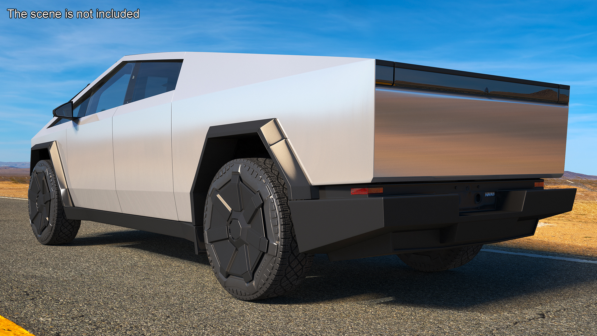 3D model Tesla Cybertruck 2024 Silver Rigged