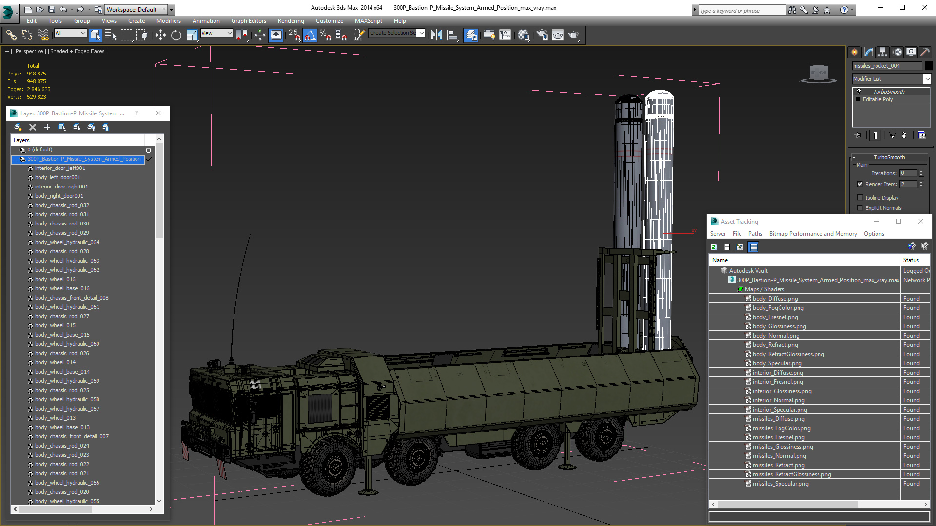 300P Bastion-P Missile System Armed Position 3D model