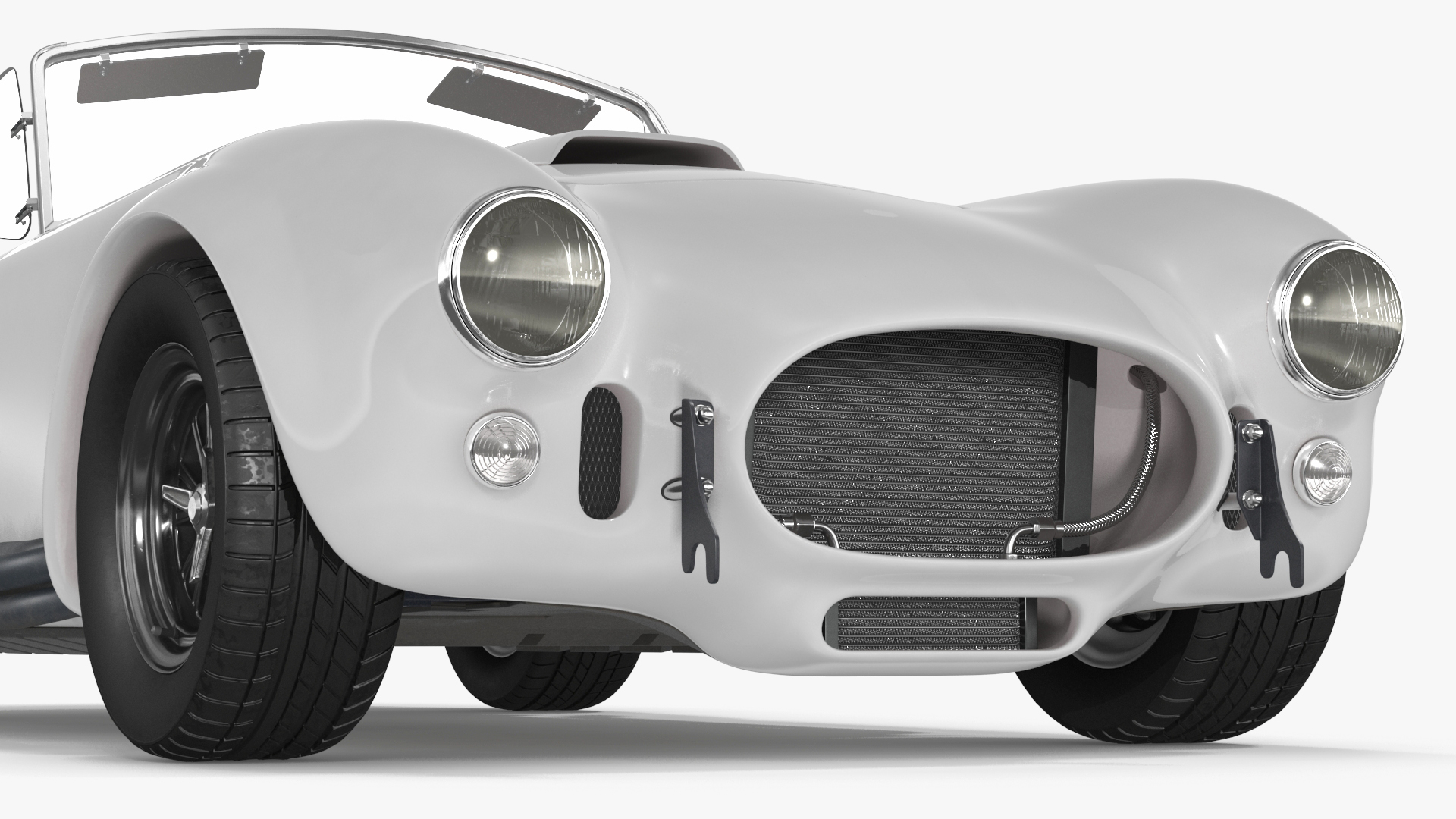 Retro Sports Car White 3D