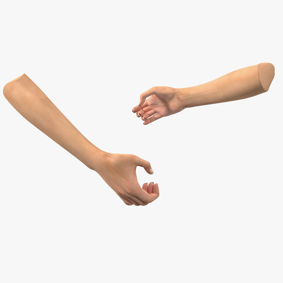 Handshake Female Hand Rigged for Maya 3D