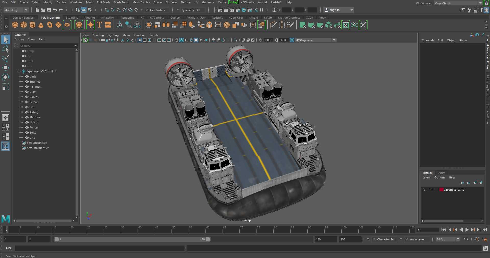 3D Japanese LCAC model