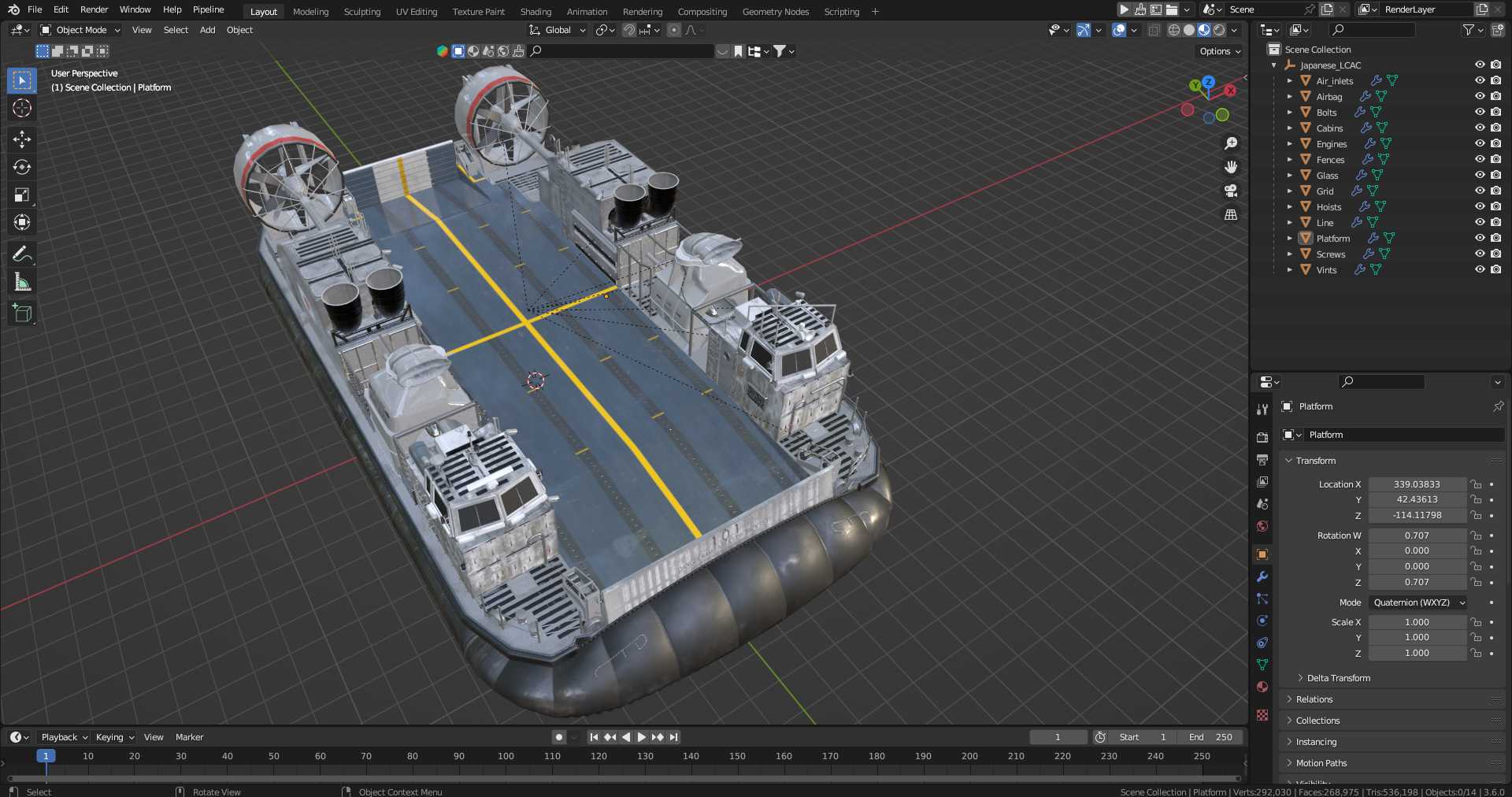 3D Japanese LCAC model