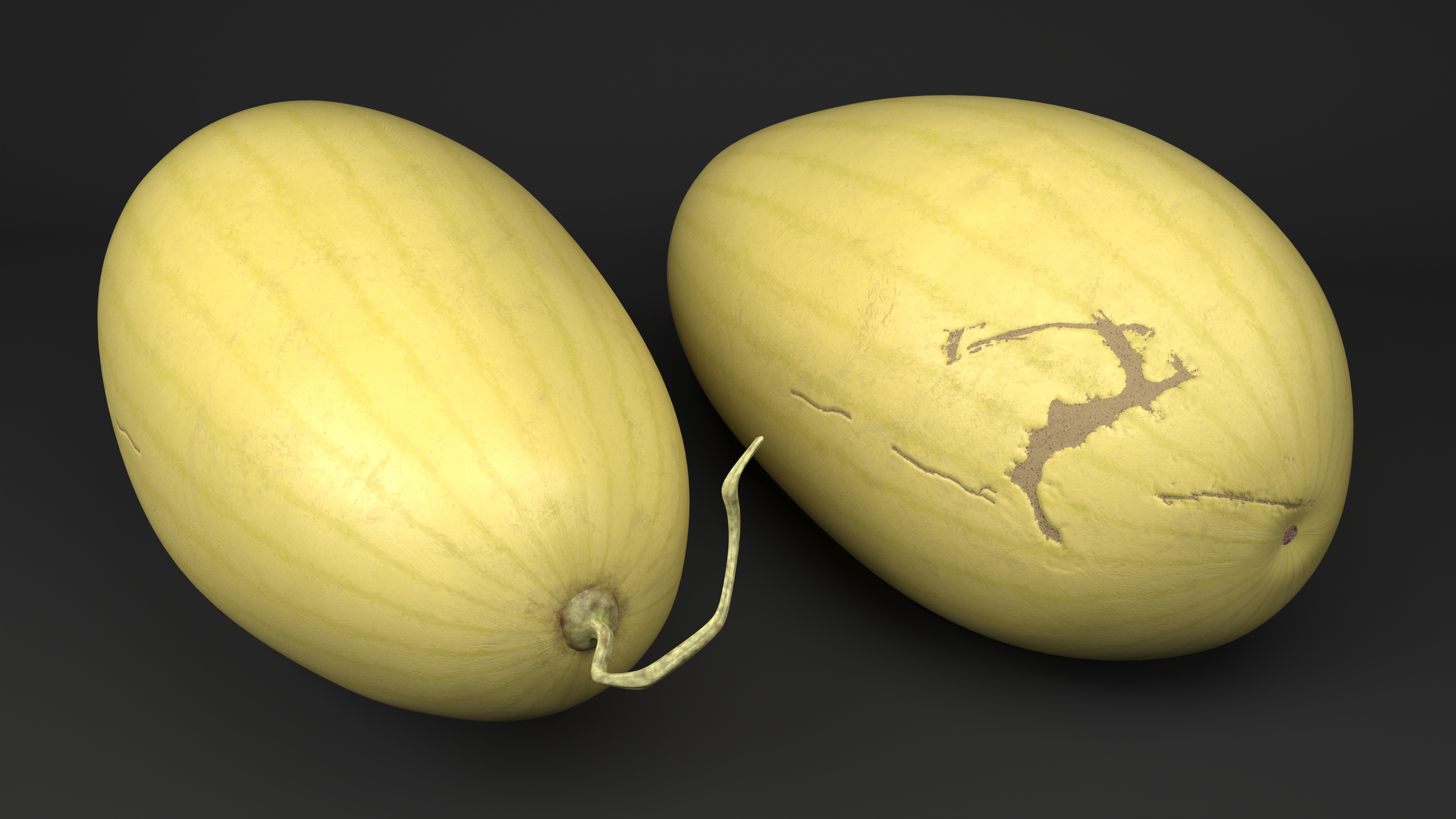 Yellow Skin Watermelon 3D