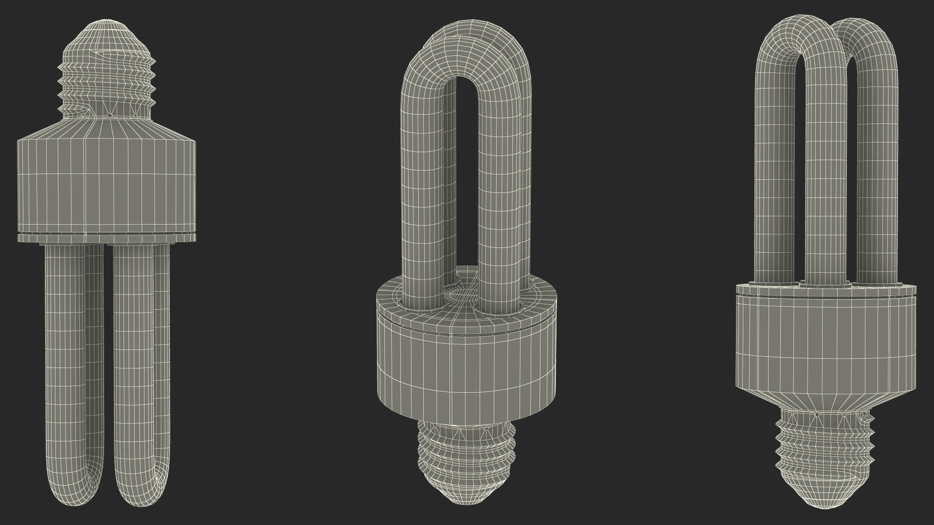 3D Compact Fluorescent Light Bulb ON model