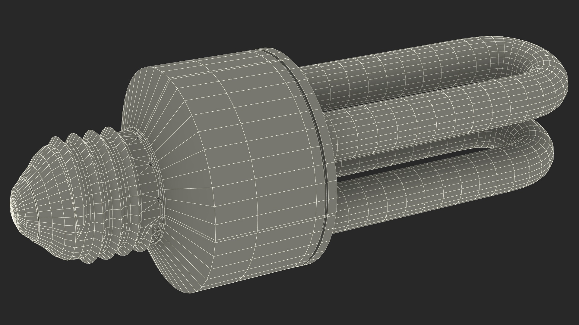 3D Compact Fluorescent Light Bulb ON model