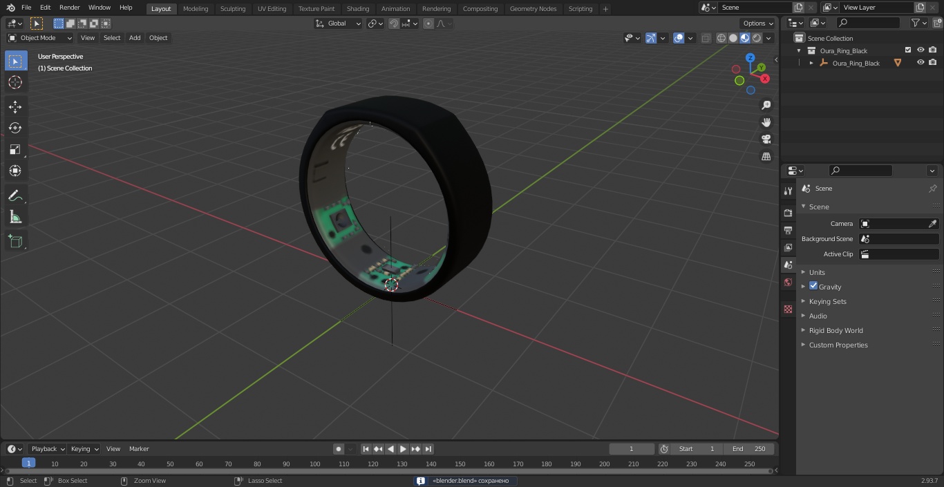 3D model Oura Ring Black