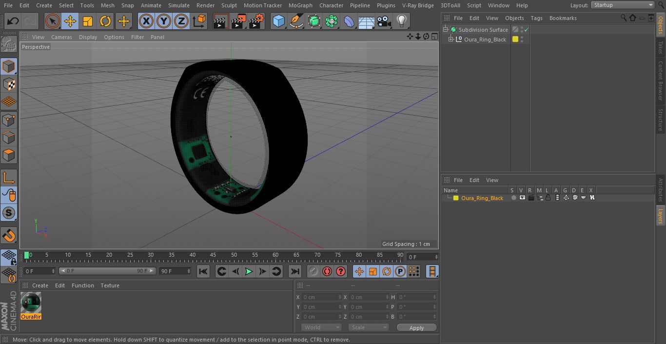 3D model Oura Ring Black