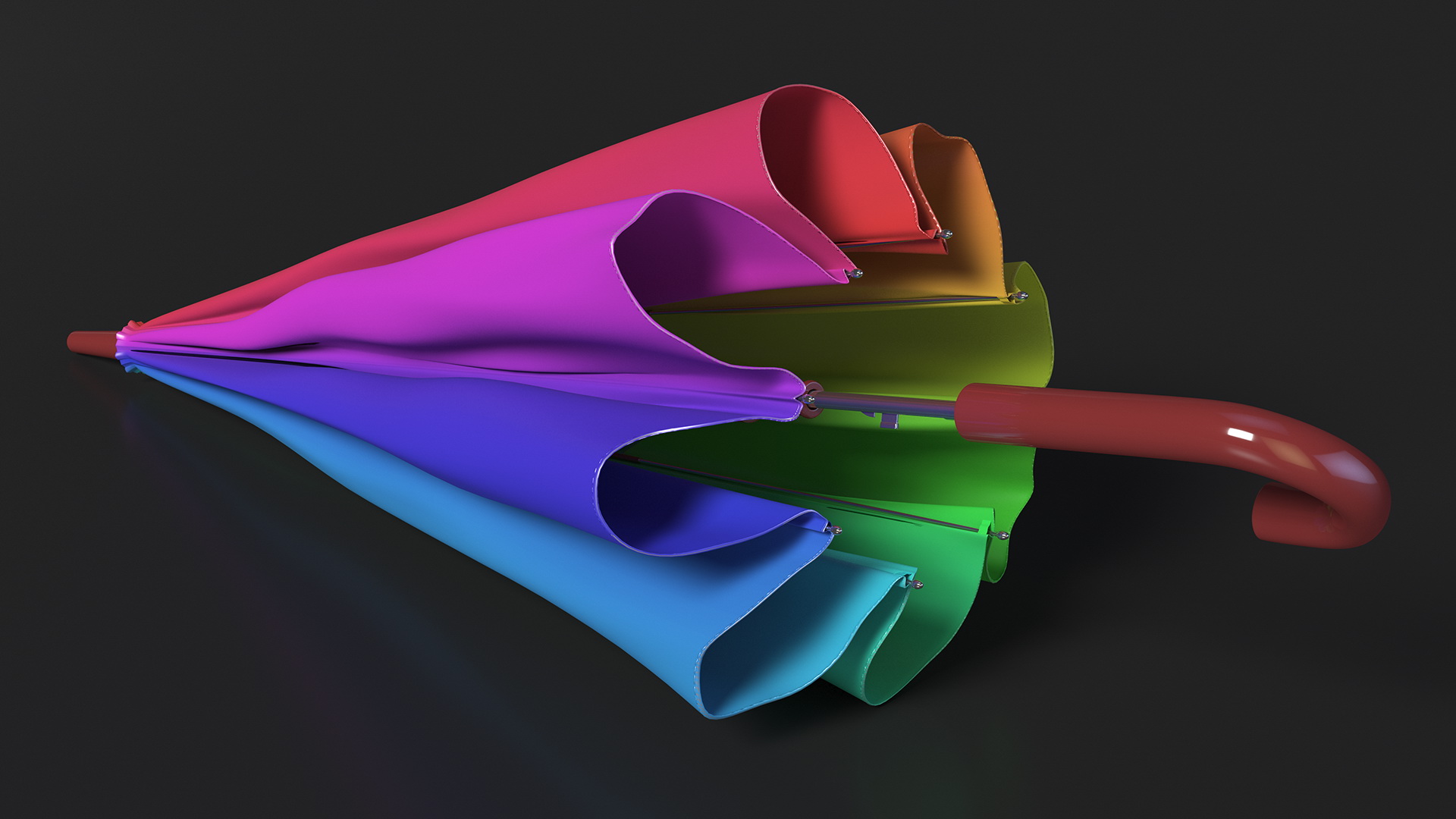 3D Classic Folded Umbrella model