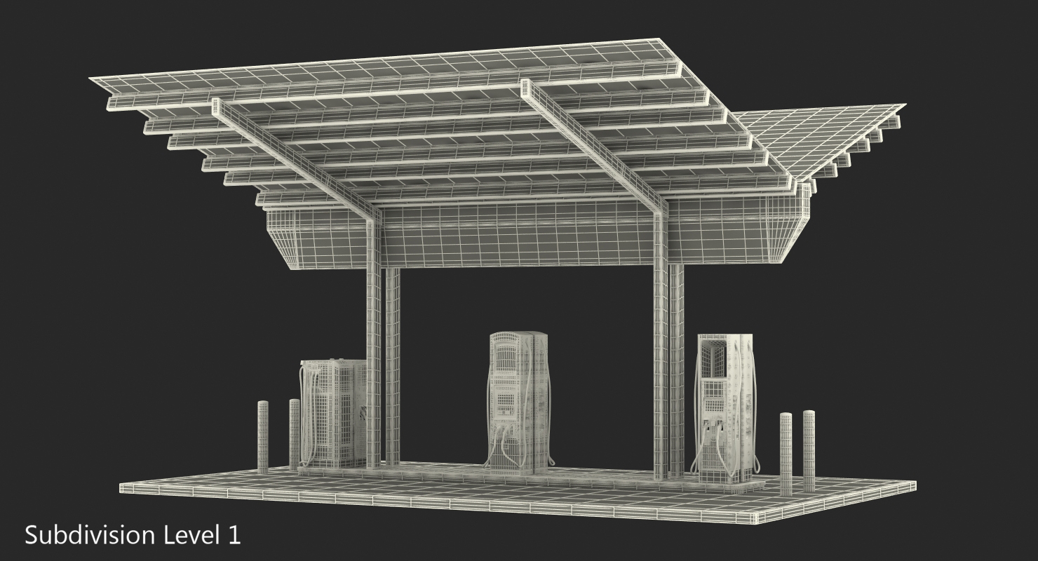 3D model Solar Battery Charging Station