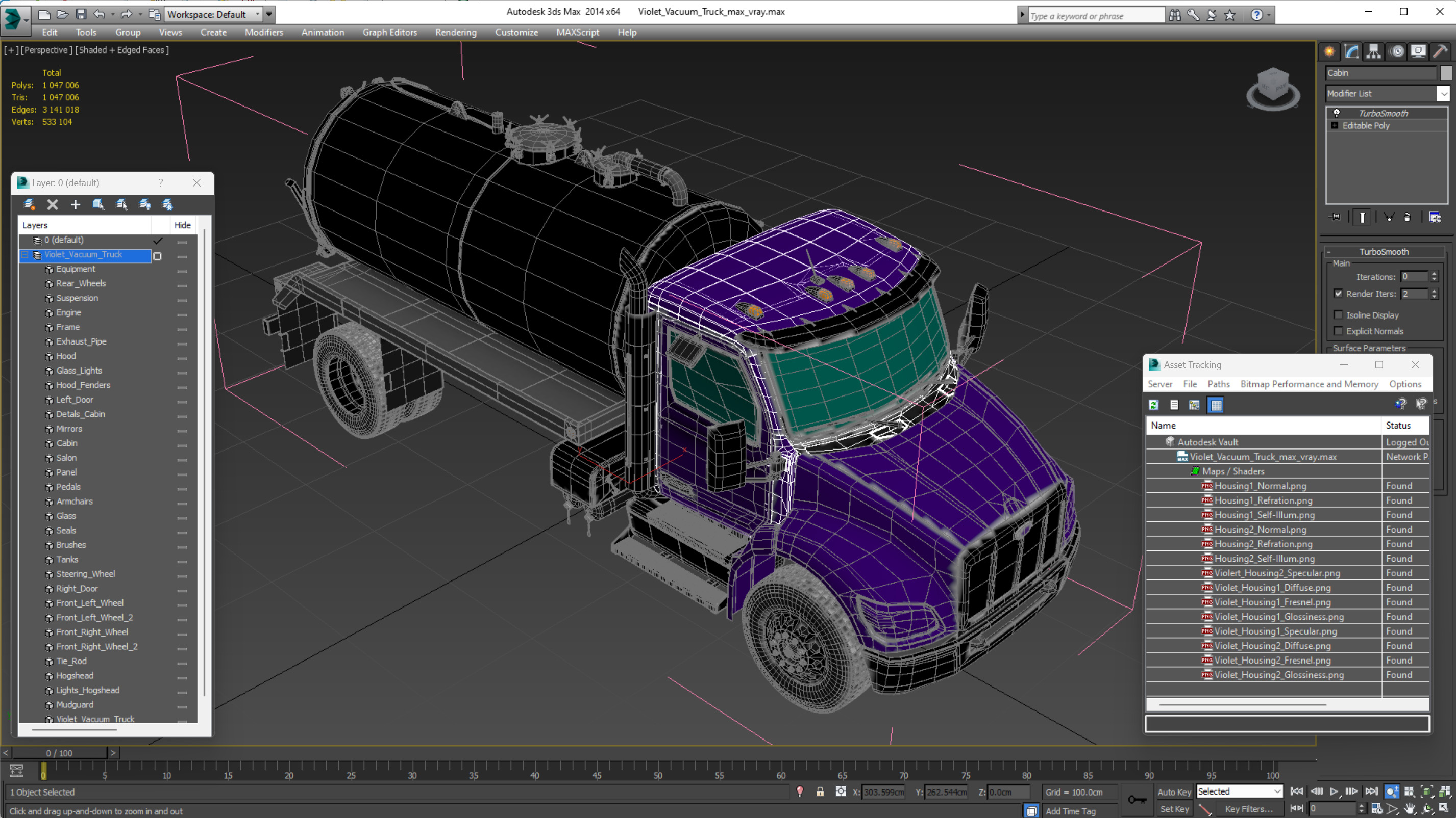 Violet Vacuum Truck 3D model