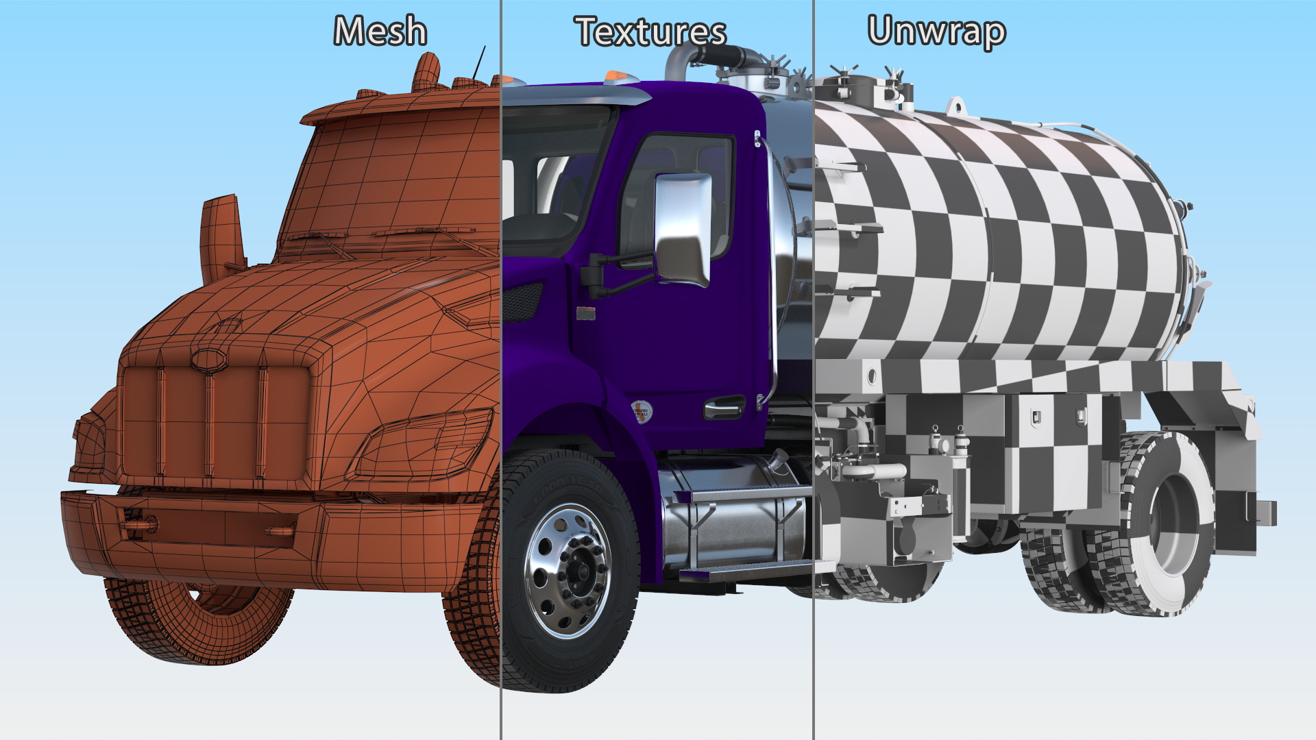 Violet Vacuum Truck 3D model