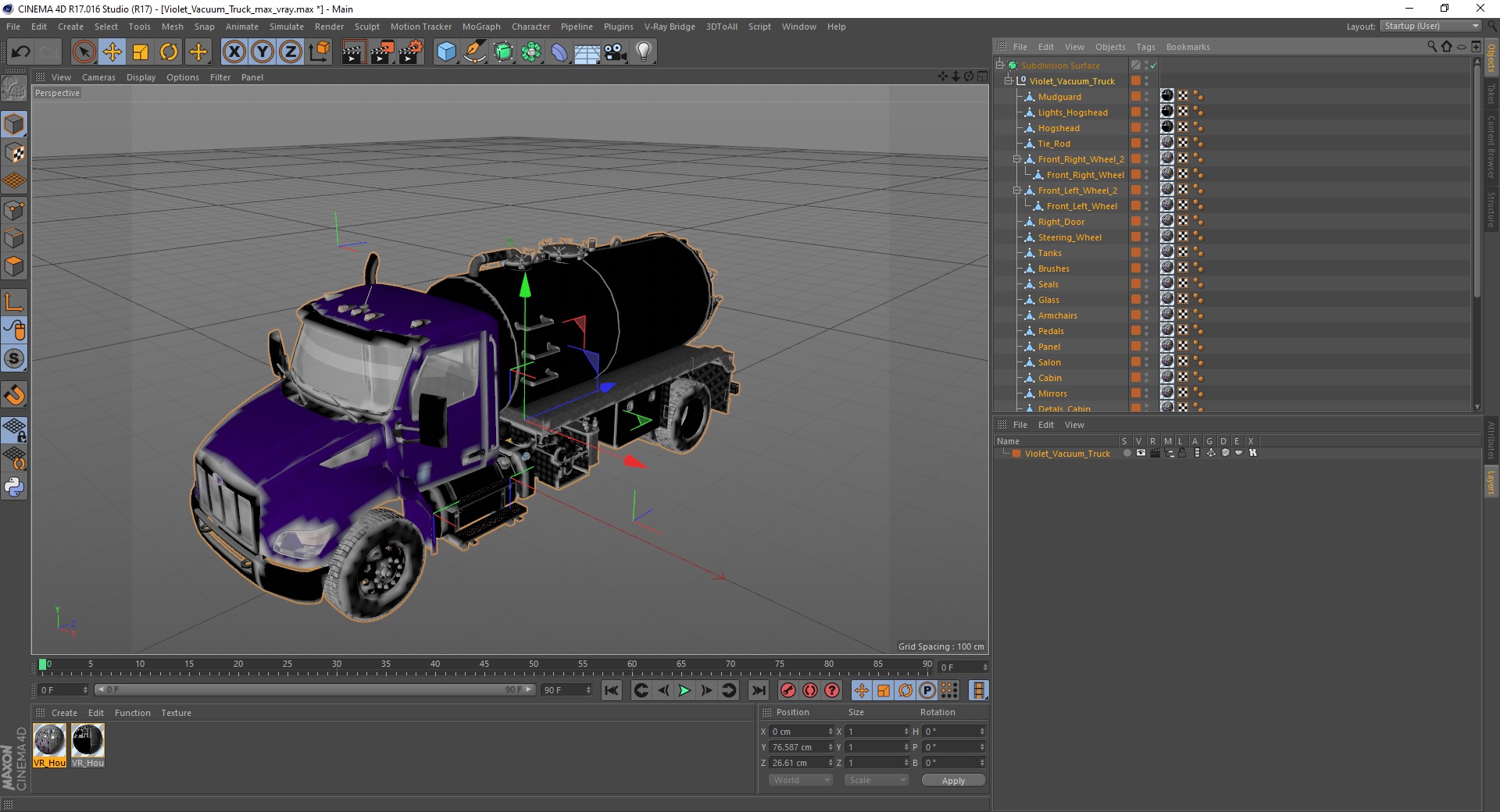 Violet Vacuum Truck 3D model