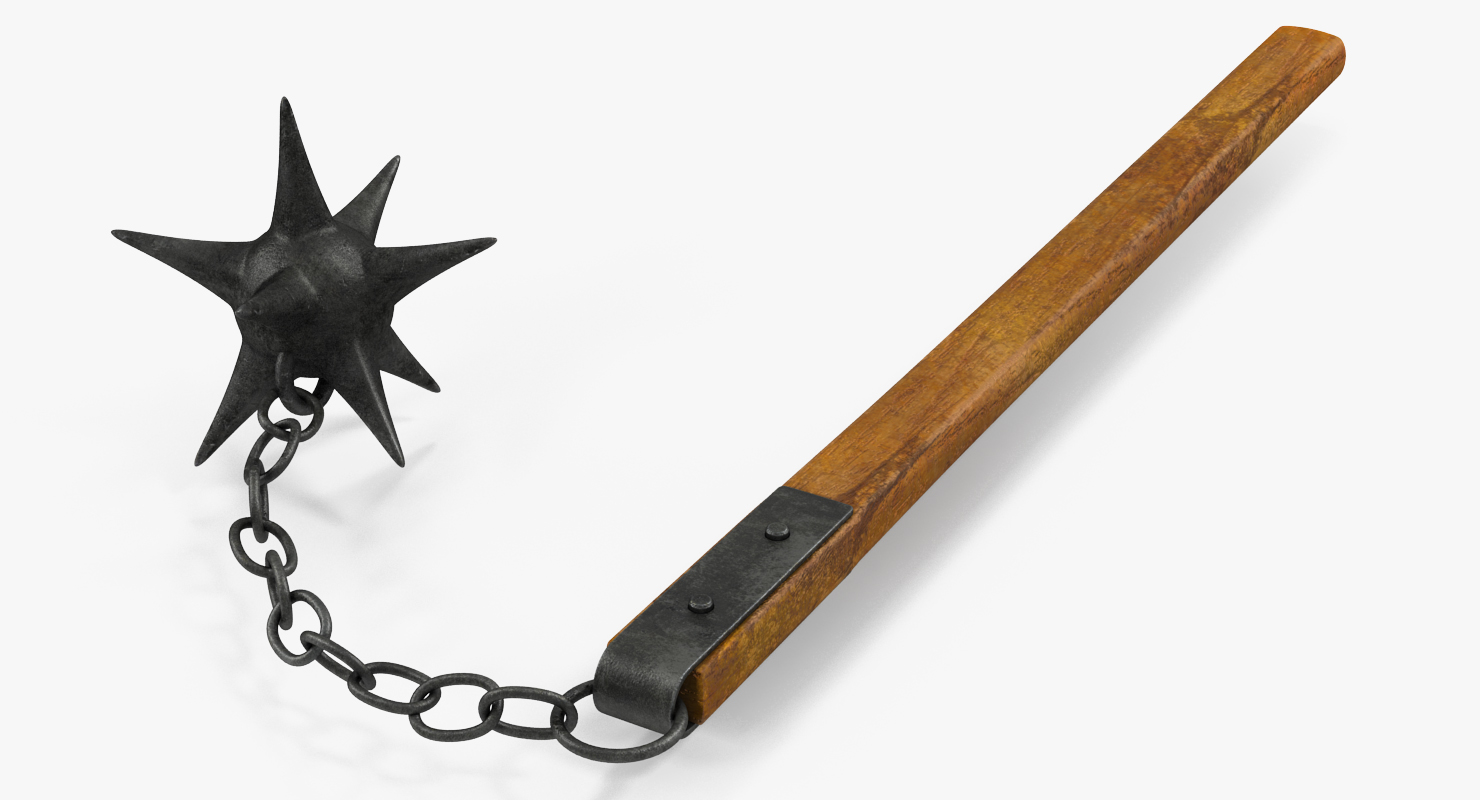 Long Spiked Flail 3D