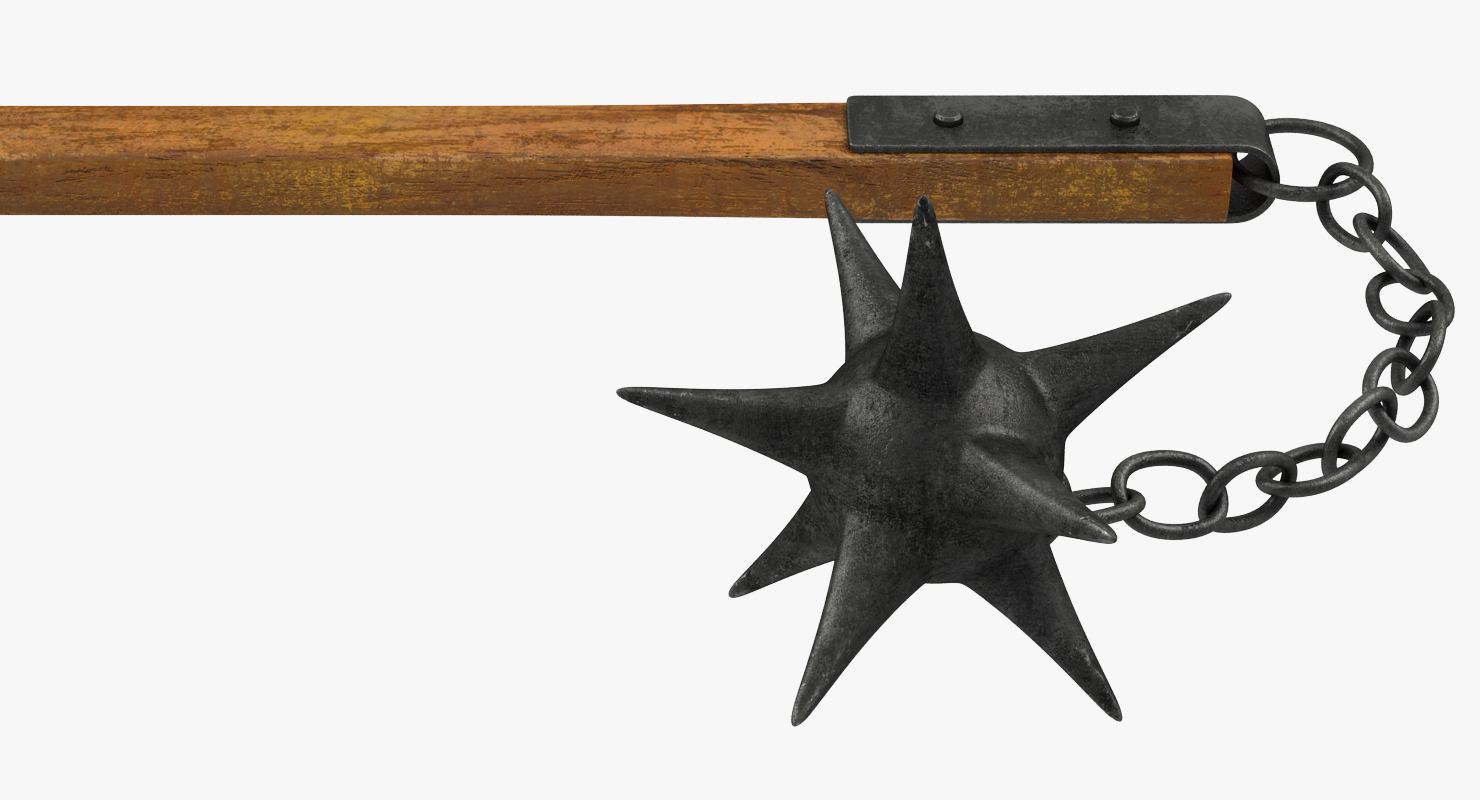 Long Spiked Flail 3D