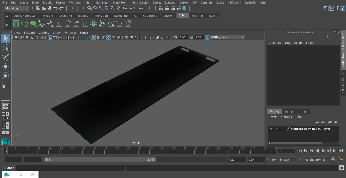 3D Standard Body Tray model