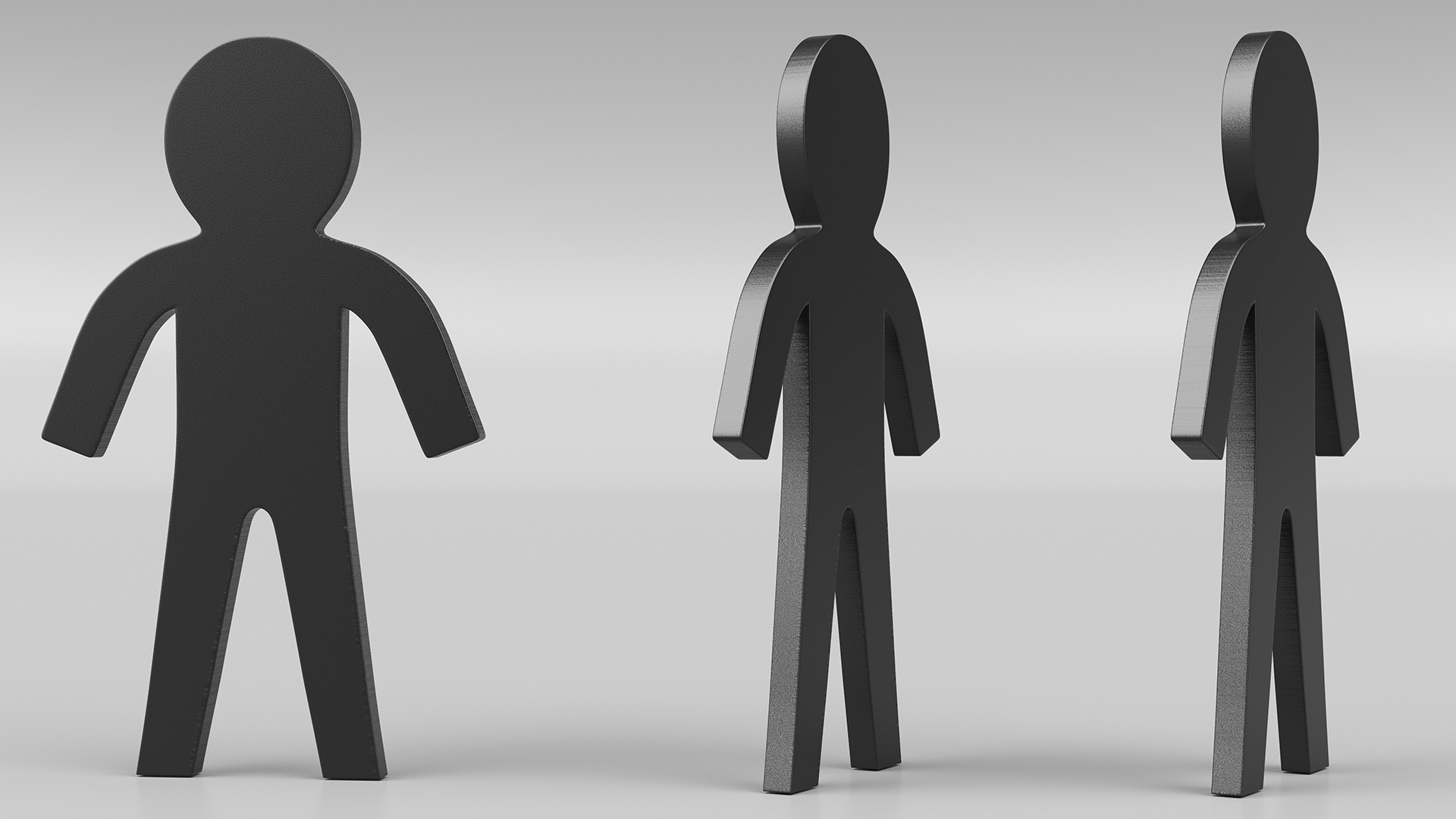 Plastic Stickman Rigged Black 3D model