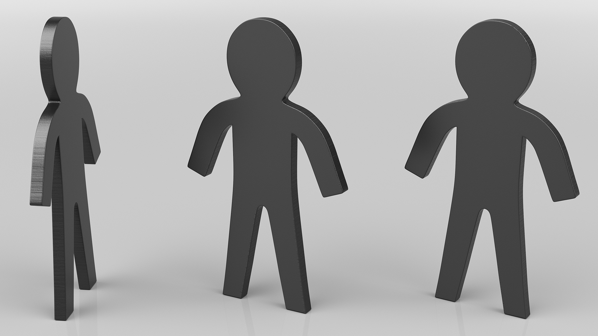 Plastic Stickman Rigged Black 3D model