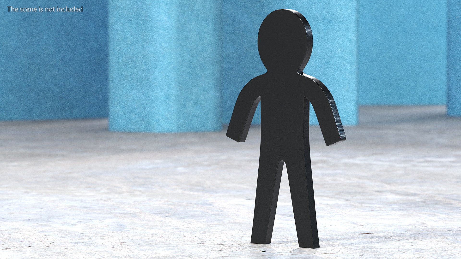 Plastic Stickman Rigged Black 3D model