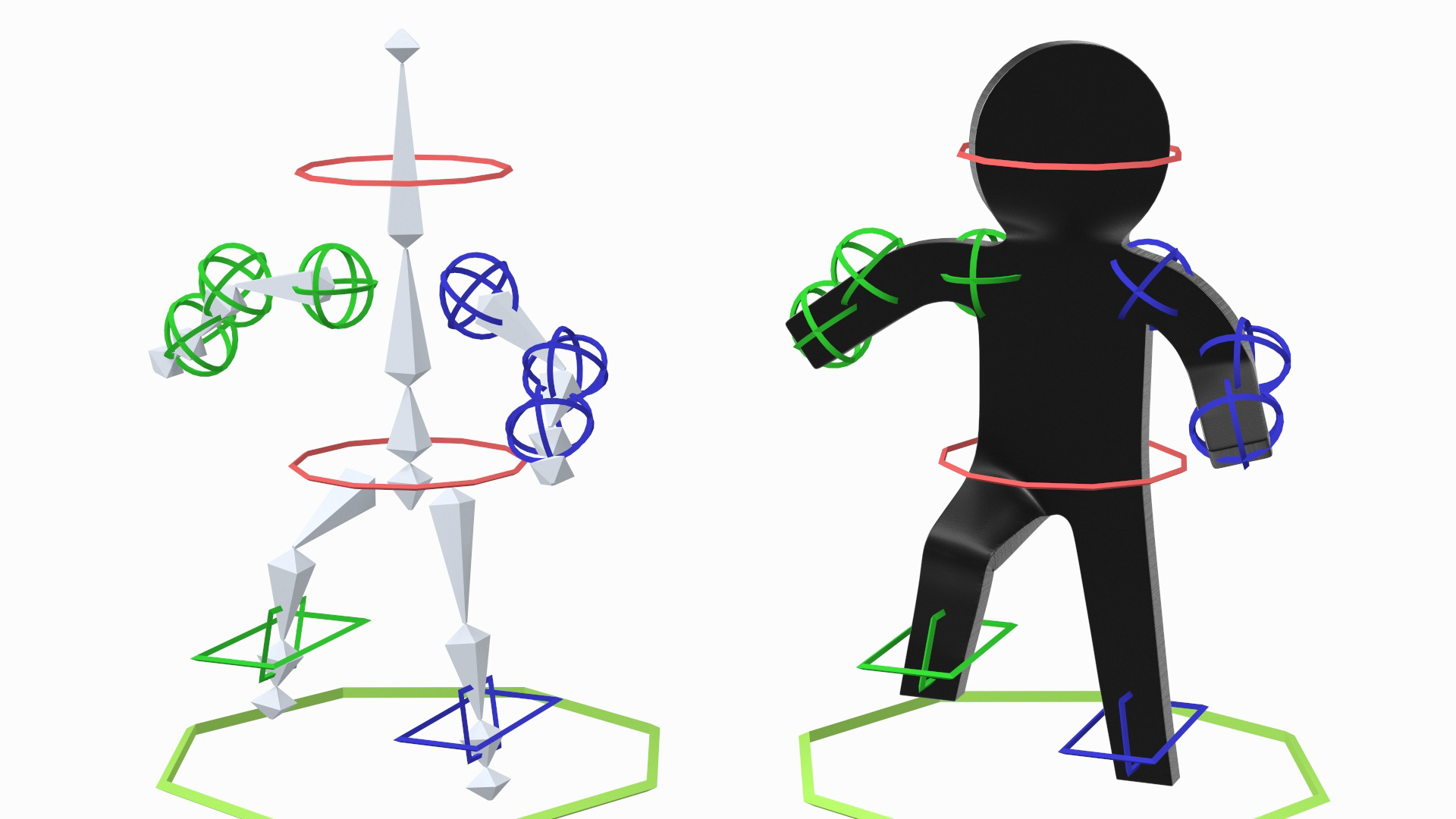 3D Plastic Stickman Rigged Black for Cinema 4D model