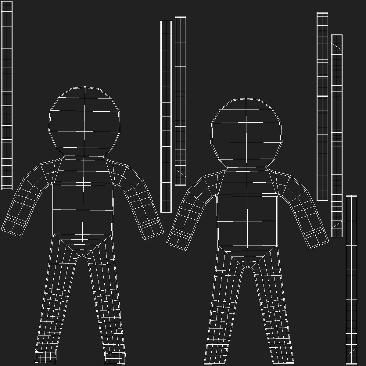 Plastic Stickman Rigged Black 3D model