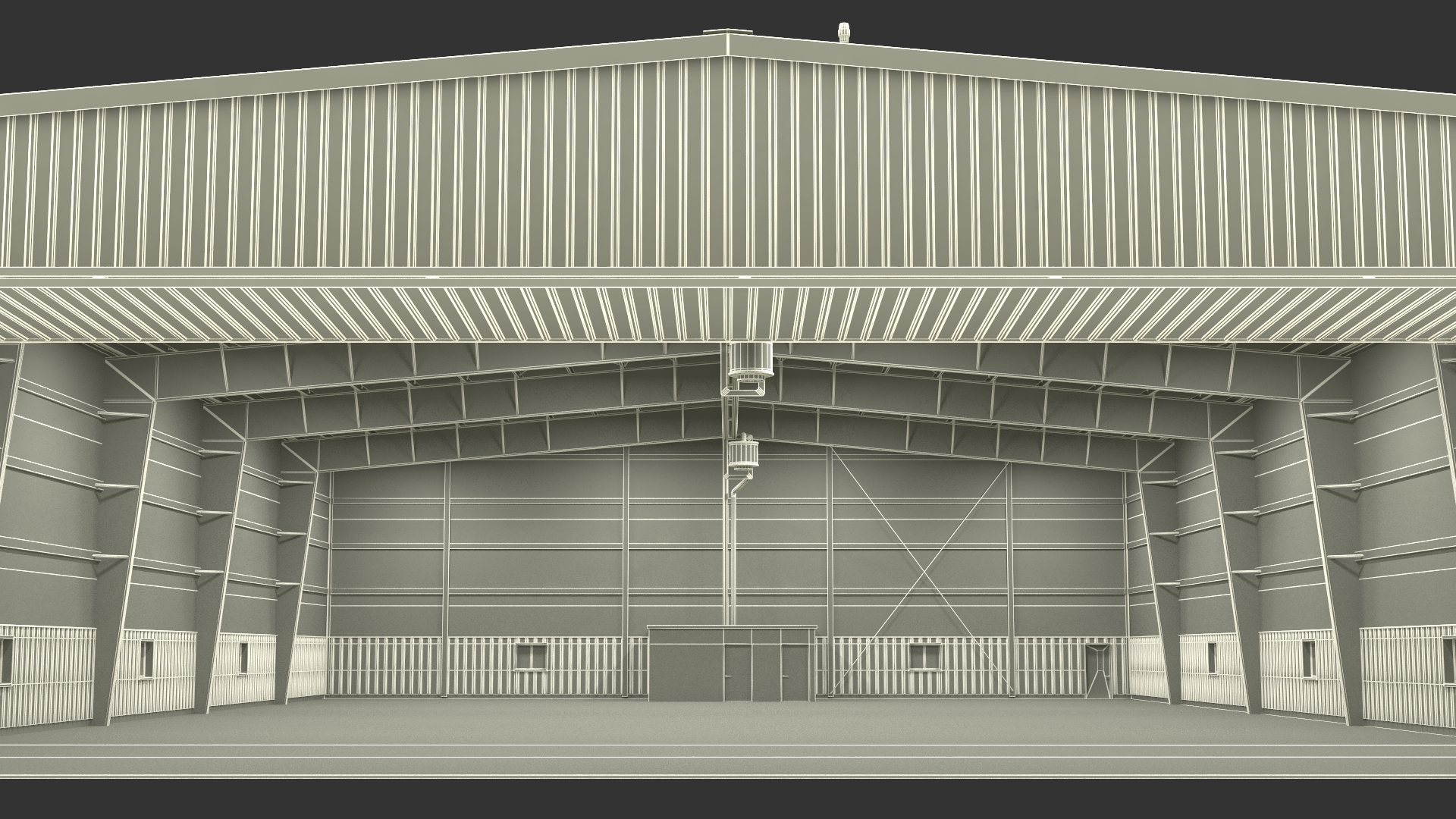 Aircraft Hangar Rigged 3D