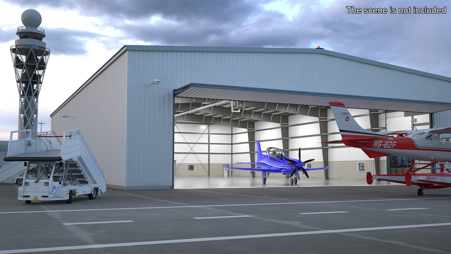 Aircraft Hangar Rigged 3D