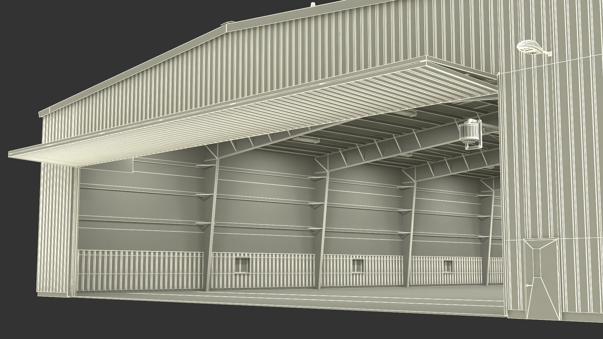 Aircraft Hangar Rigged 3D