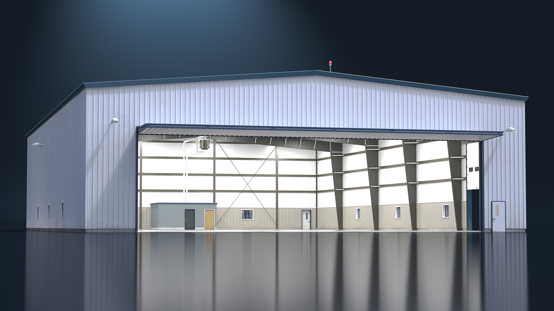 Aircraft Hangar Rigged 3D