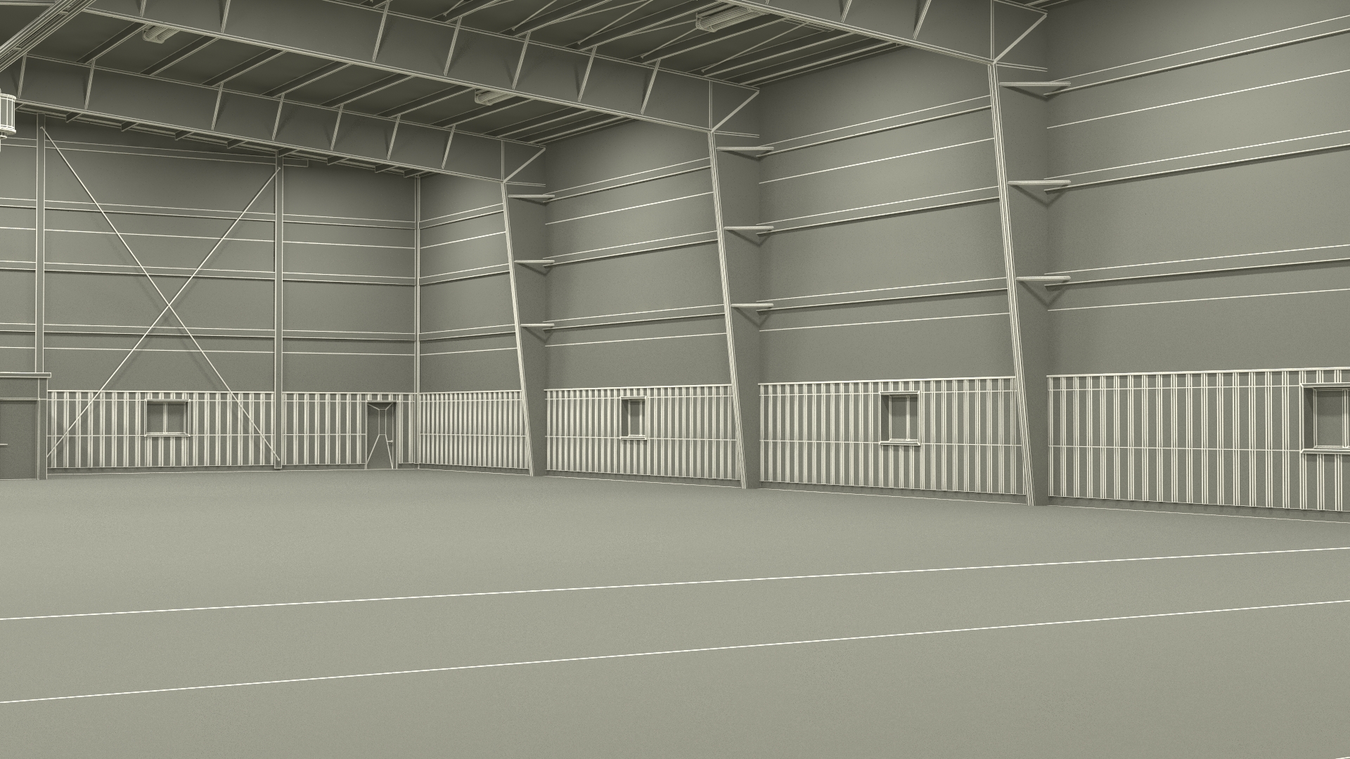 Aircraft Hangar Rigged 3D