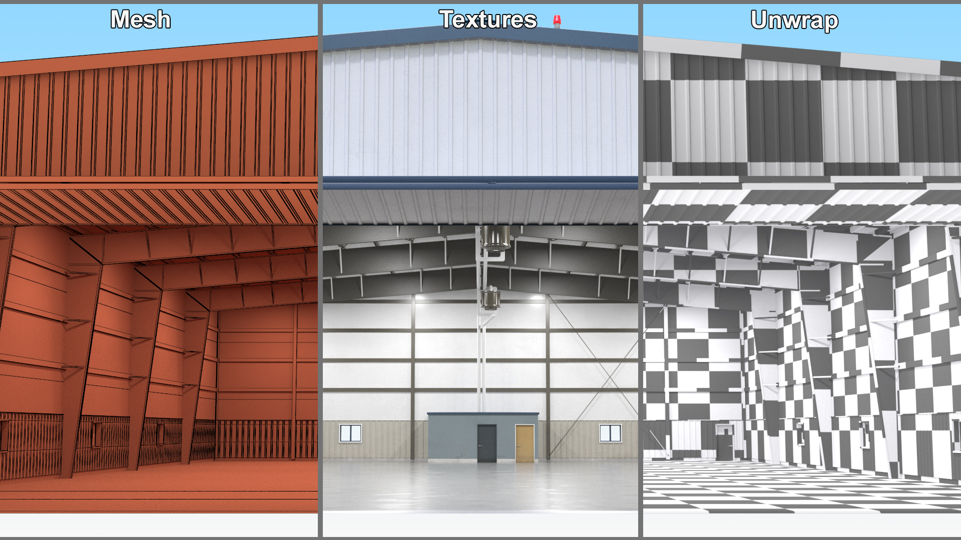 Aircraft Hangar Rigged 3D