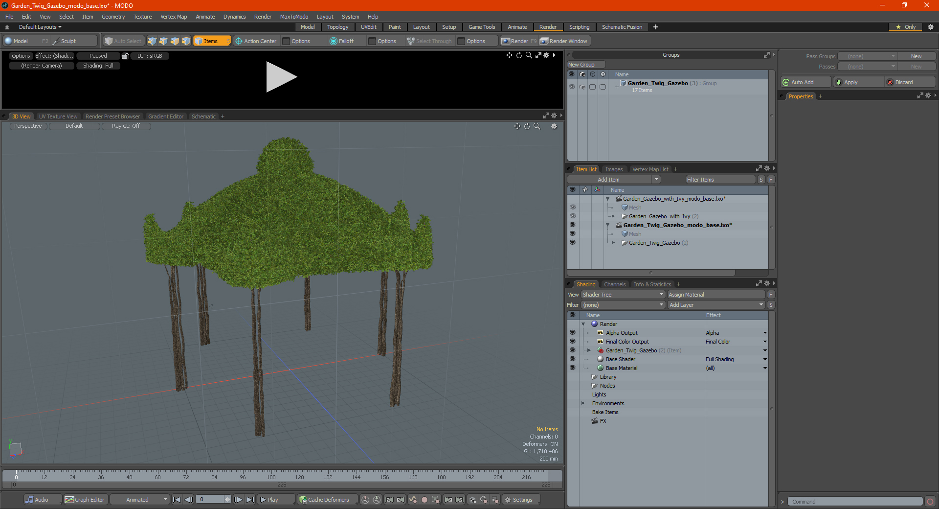 3D Garden Twig Gazebo model