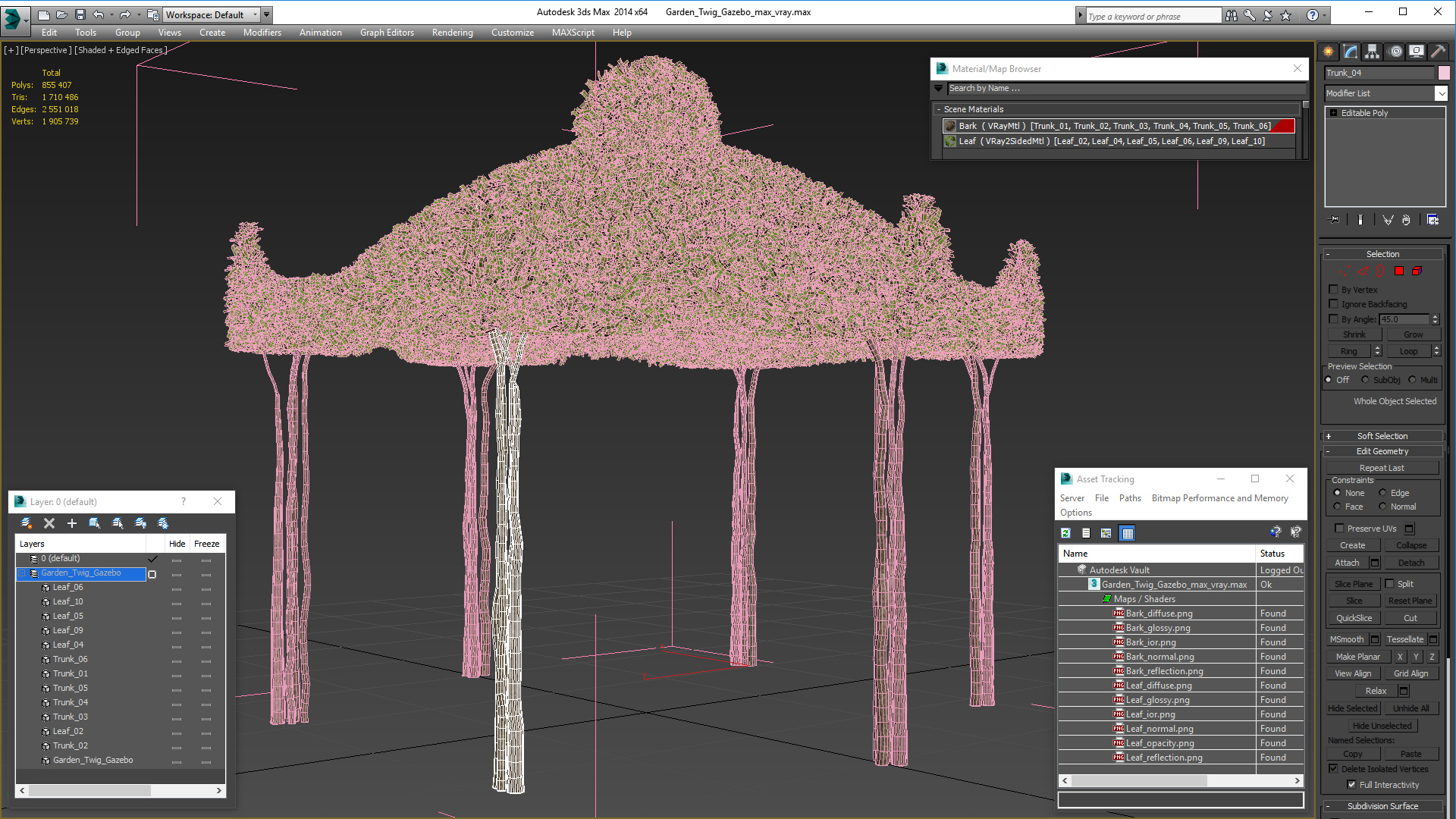 3D Garden Twig Gazebo model