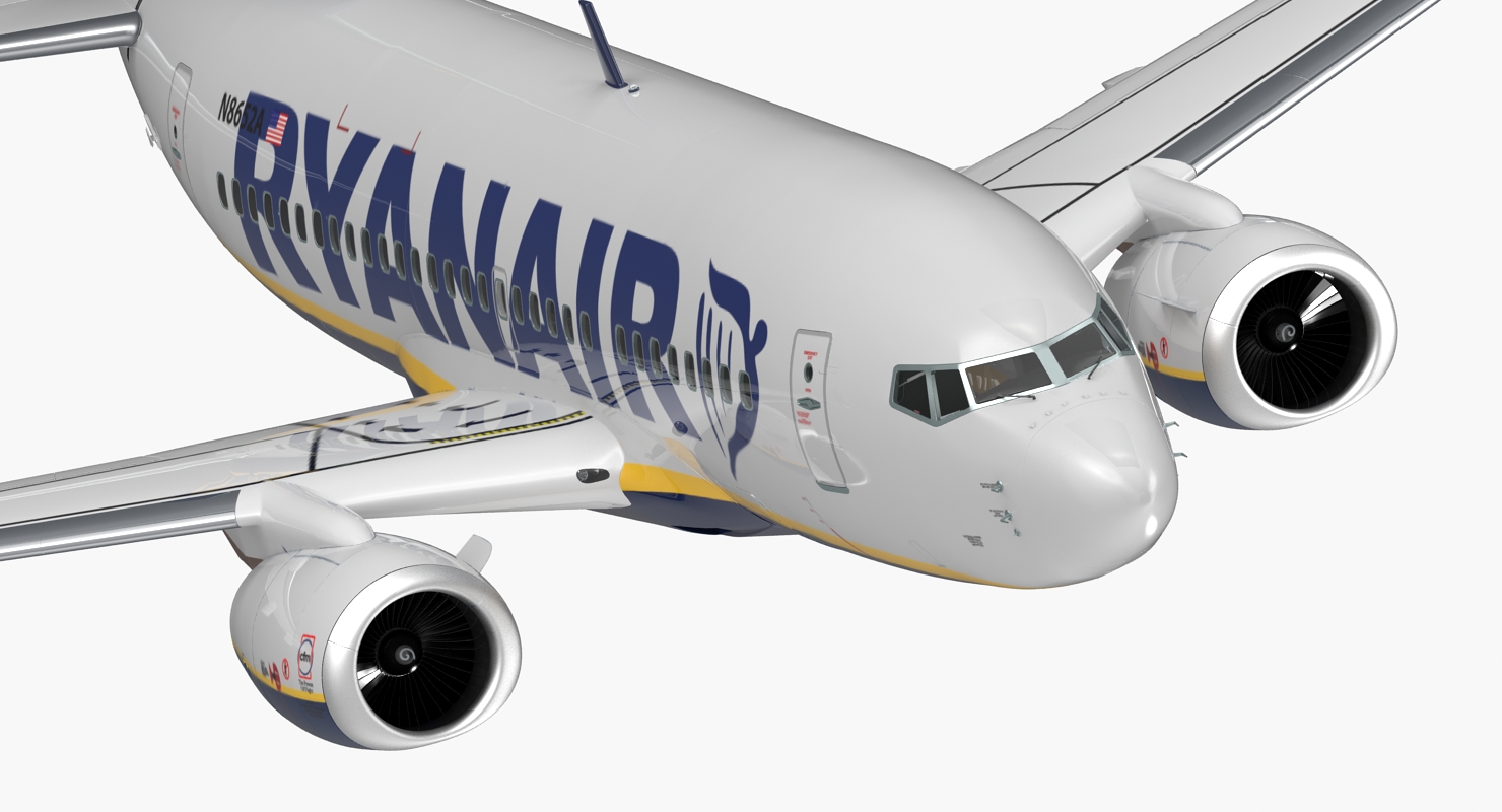 Boeing 737 600 Ryanair Rigged 3D model