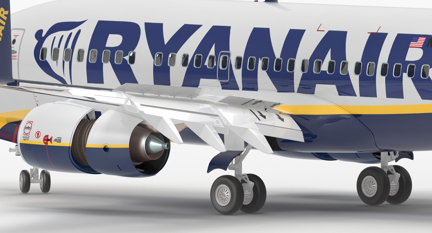 Boeing 737 600 Ryanair Rigged 3D model