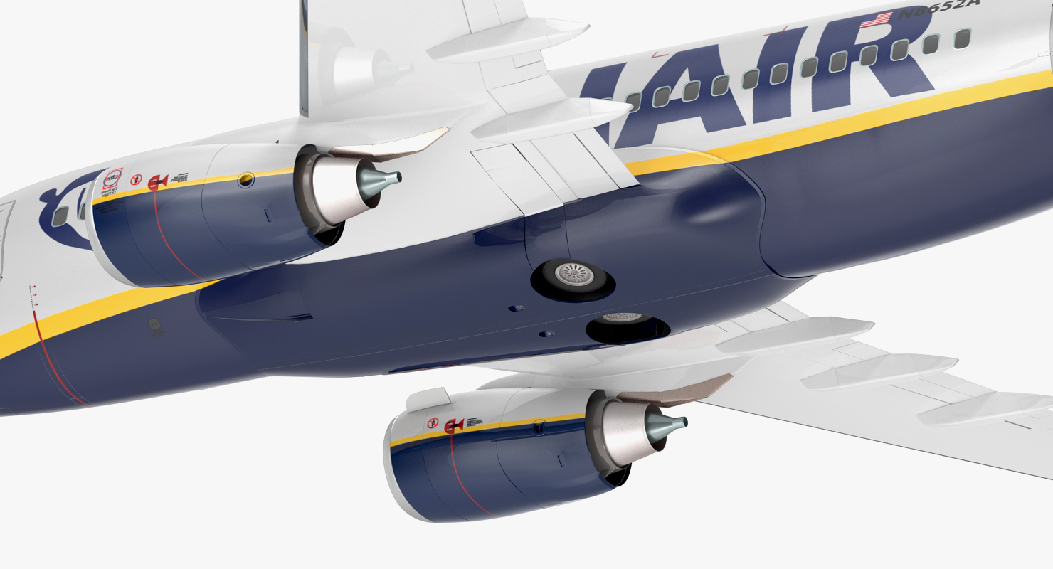 Boeing 737 600 Ryanair Rigged 3D model