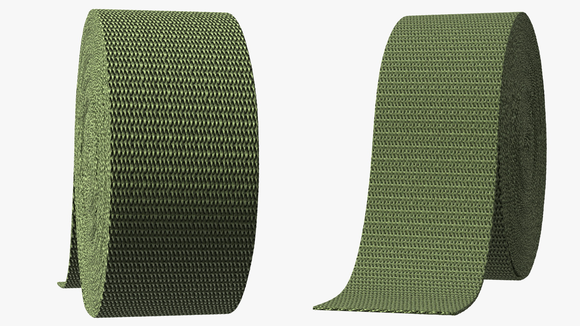 Webbing Belt Strap Roll Green 3D model