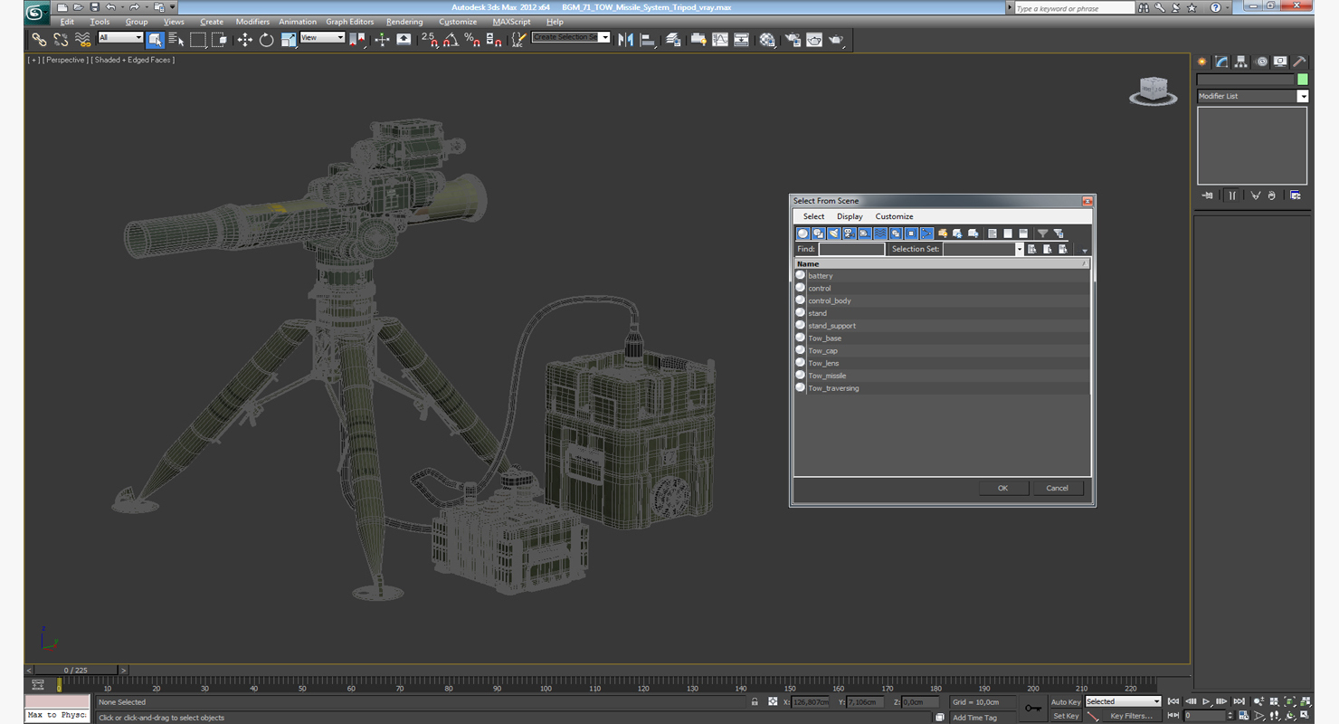 BGM 71 TOW Missile System Tripod 3D