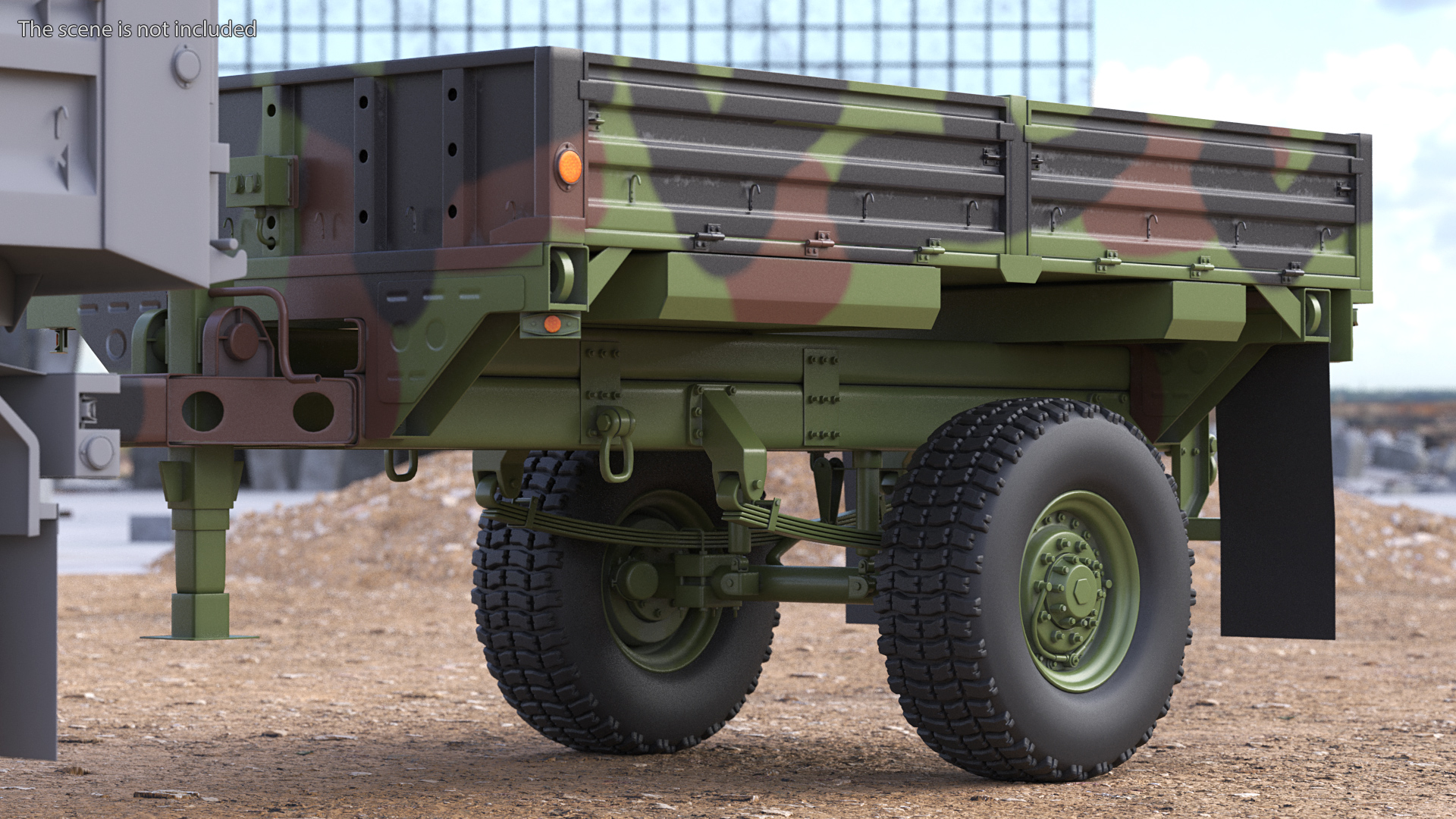 Military Cargo Trailer M1082 Camouflage 3D model