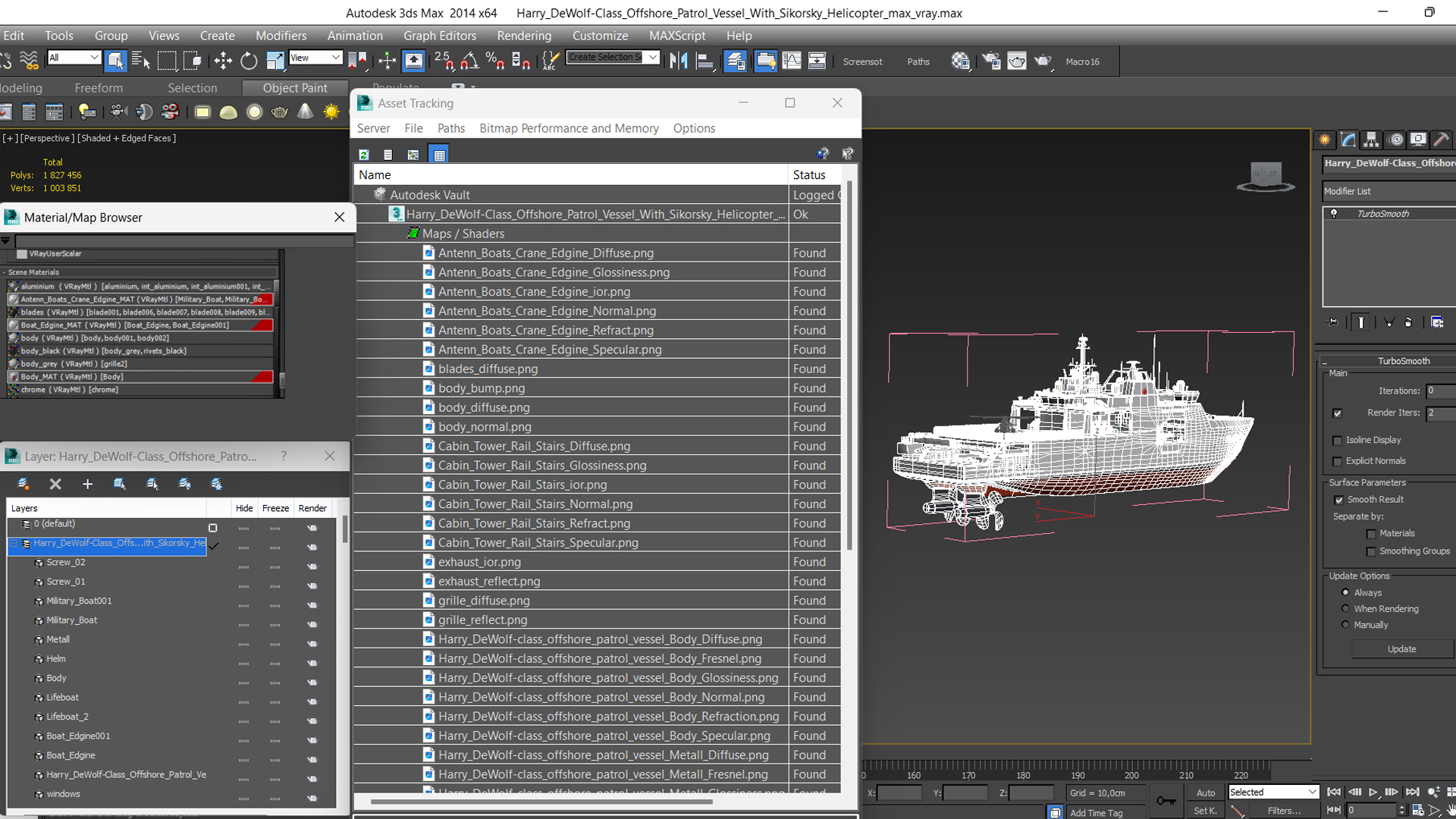 3D Harry DeWolf-Class Offshore Patrol Vessel With Sikorsky Helicopter