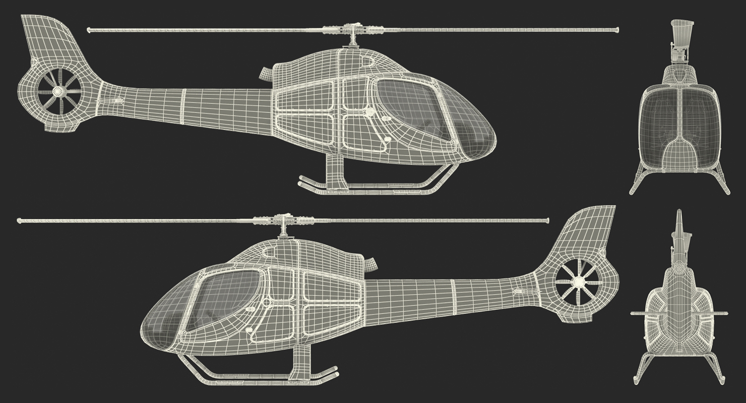 3D Helicopter RT216 Rigged model