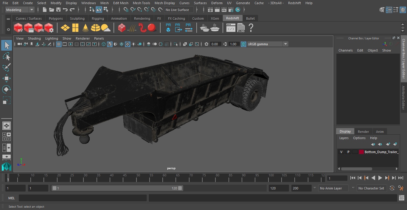 3D model Bottom Dump Trailer Dirty