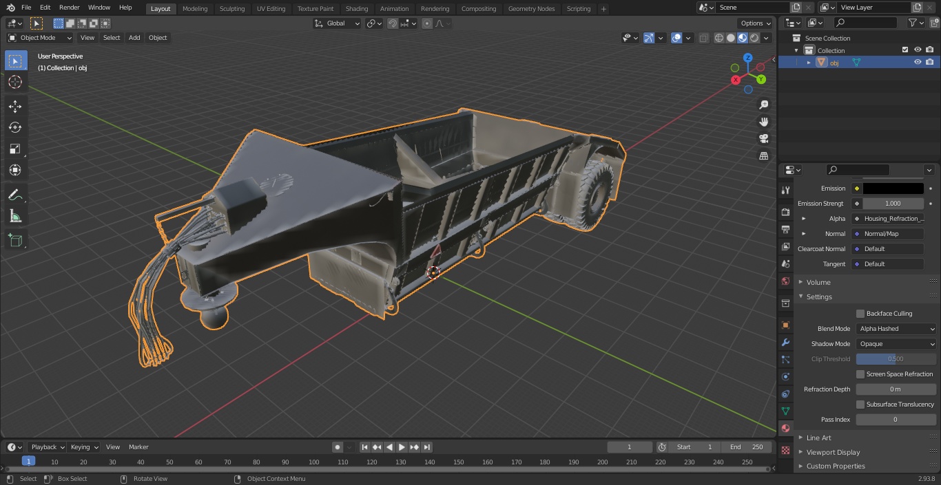 3D model Bottom Dump Trailer Dirty