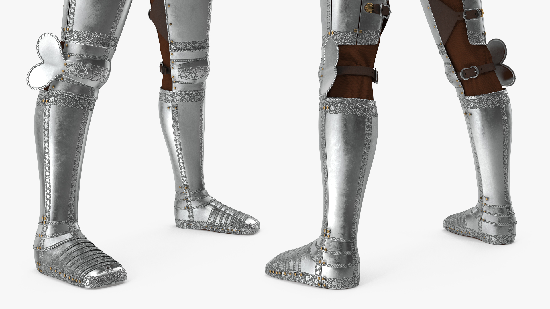 3D Polished Plate Armor with Zweihander Rigged model