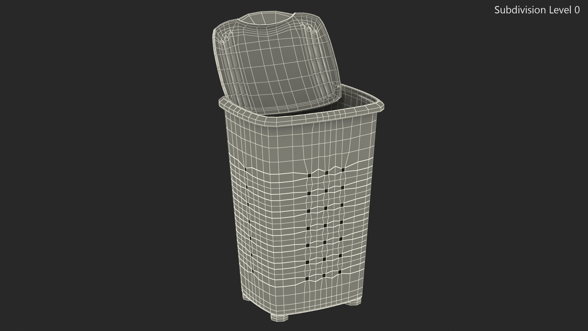 Plastic Laundry Basket Silver 3D model