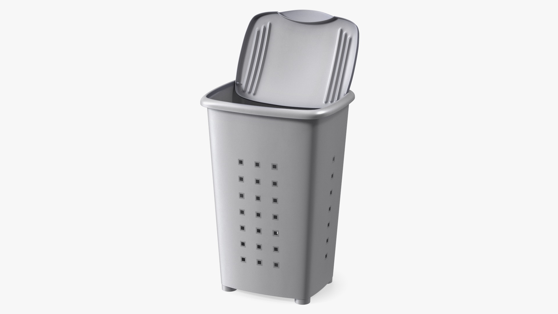 Plastic Laundry Basket Silver 3D model