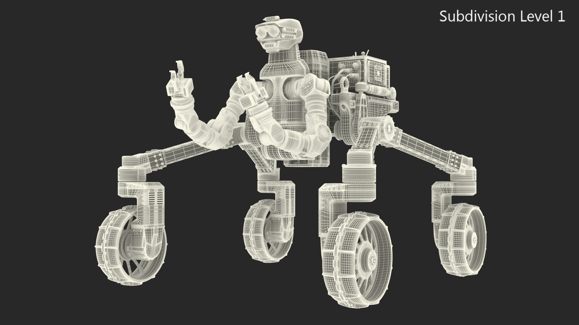 3D model GITAI R1 Lunar Robotic Rover Working Position