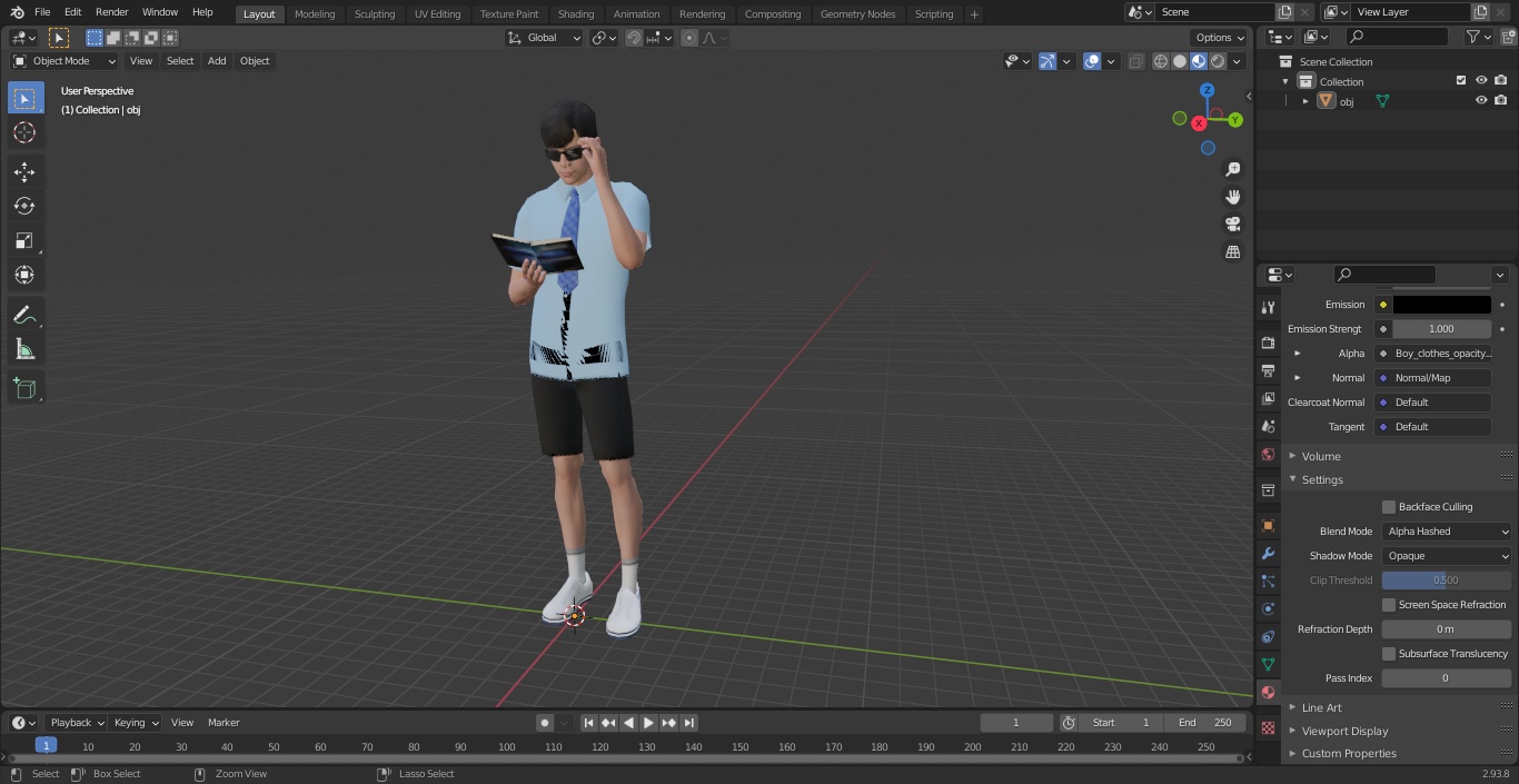 Chinese Schoolboy With Book 3D