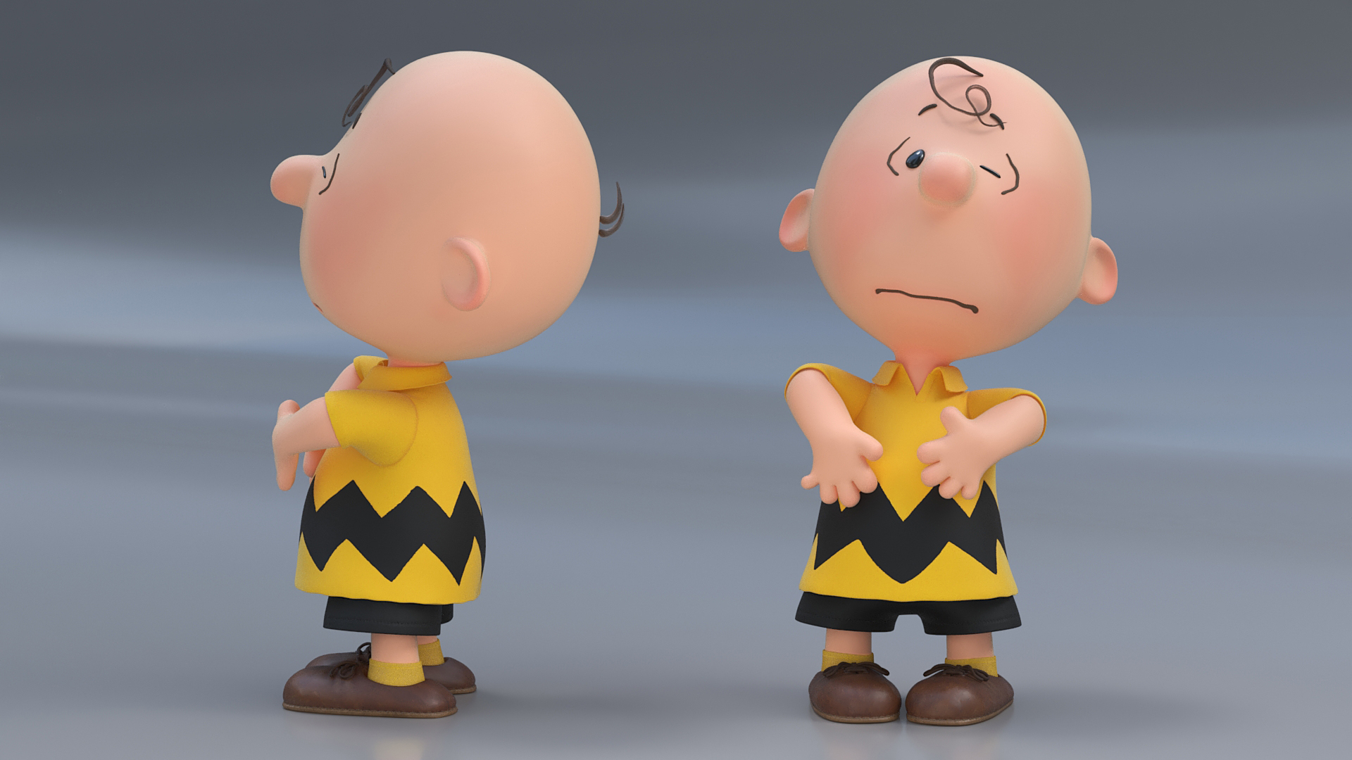 3D Charlie Brown Pain Pose model