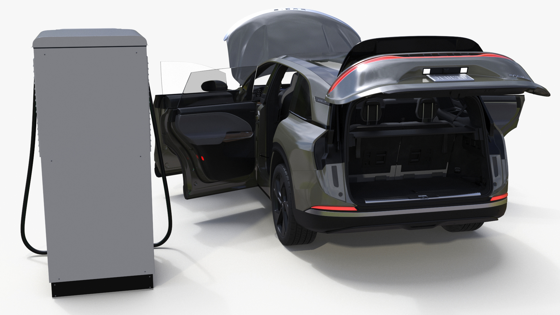 3D Lucid Gravity Electric SUV with Ultrafast EV Boost Charger model