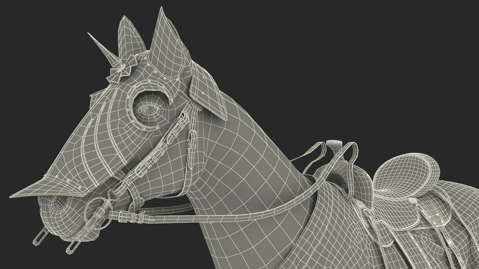 Knight Horse Blanket Fur 3D model